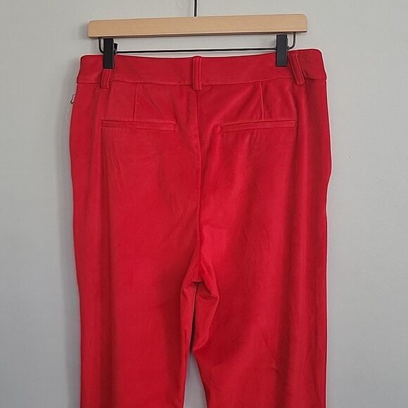 Maison d' Amelie Red Pants Woman size 8 Soft velour like Trouser NWOT - Picture 10 of 15